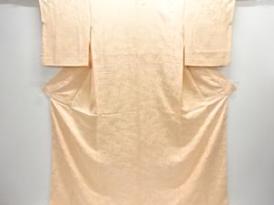 葉模様織り出し一つ紋色無地着物